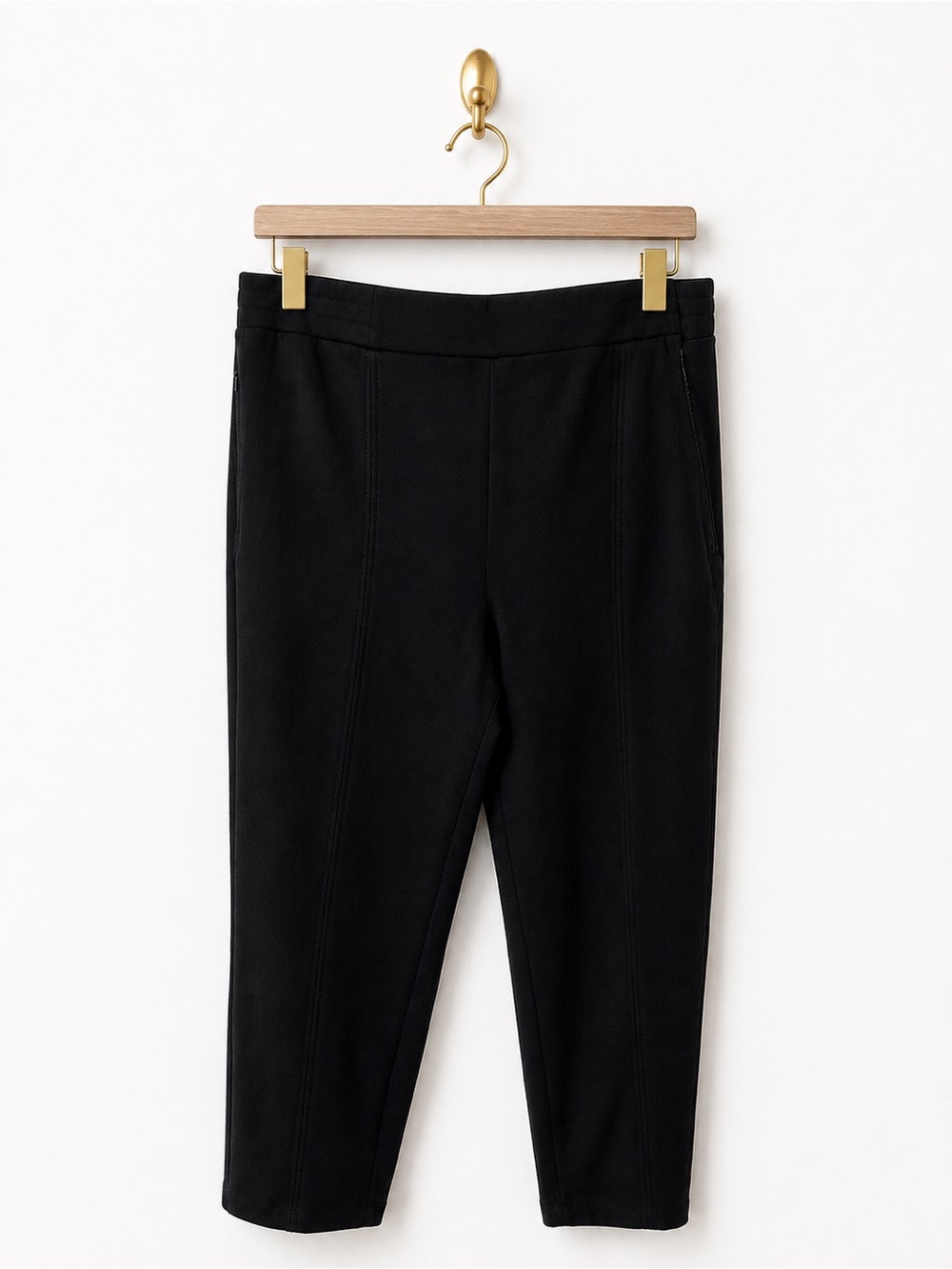 Lane Bryant Black Cropped Ponte Tapered Pants